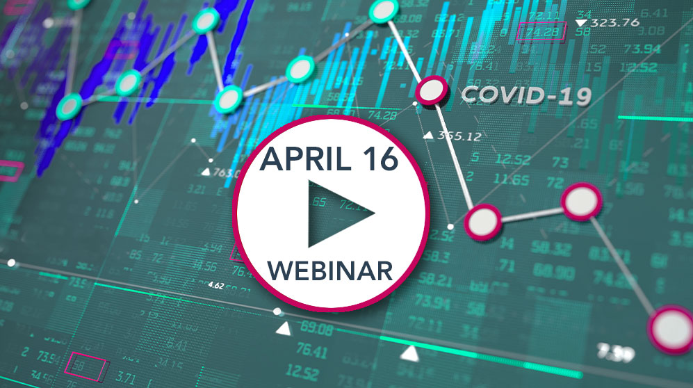 video graphic showing chart of the markets for the april 16 webinar
