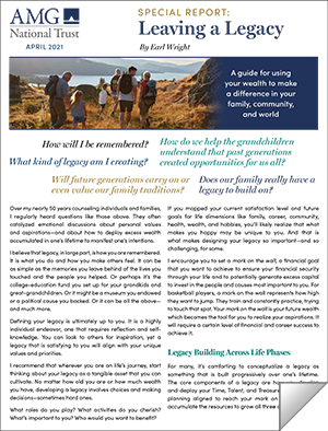 AMG National Trust report cover for Leaving a Legacy